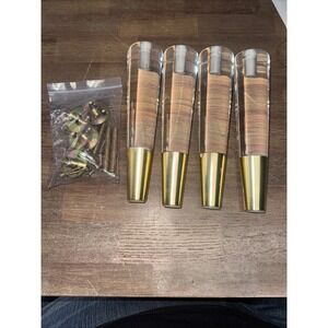 Set Of 4 Acrylic Legs With Gold